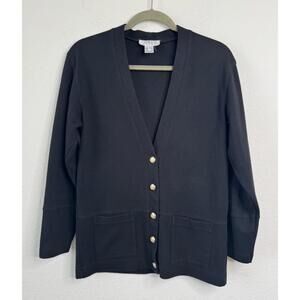 Talbots Women’s Cardigan Sweater Gold Button 100% Cotton Sz M Petite Timeless‎